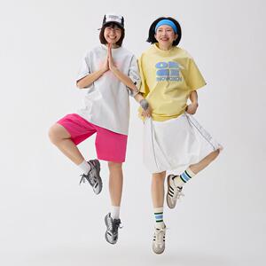 OWOX 纯棉字母印花圆领短袖T恤女夏季情侣款休闲百搭宽松半袖上衣