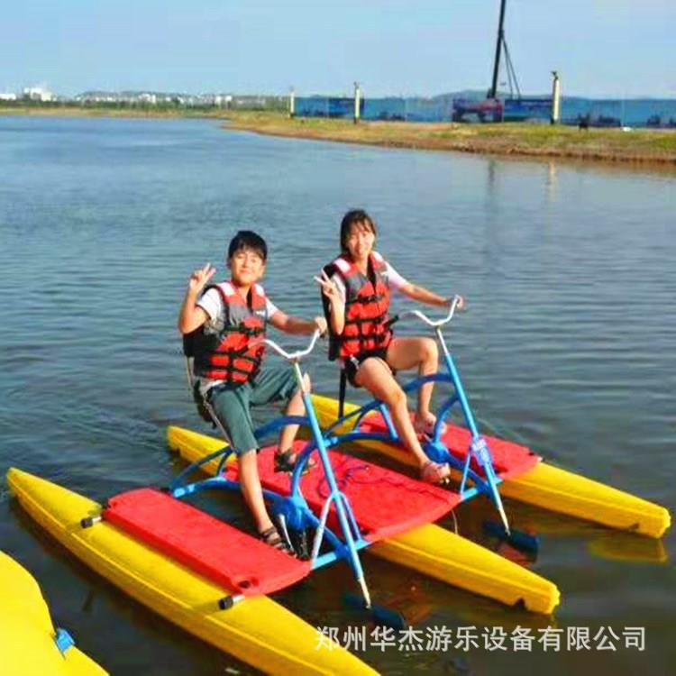 海上游乐船水上娱乐设施双人水上自行车铝合金材质公园观光脚踏船