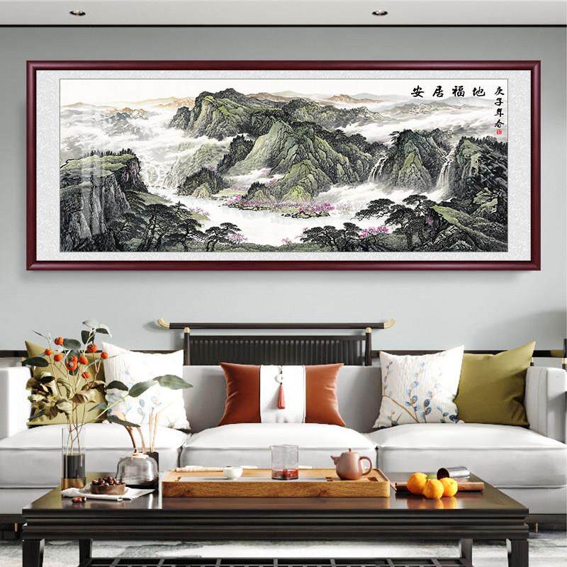 山水画 画客厅挂画 画聚宝盆国画 画办公室装饰画 画新中式沙发背
