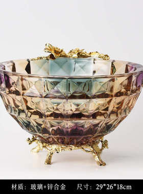 装饰品客厅摆件餐桌水晶玻璃奢奢华轻插花干花花瓶电视柜高端美式