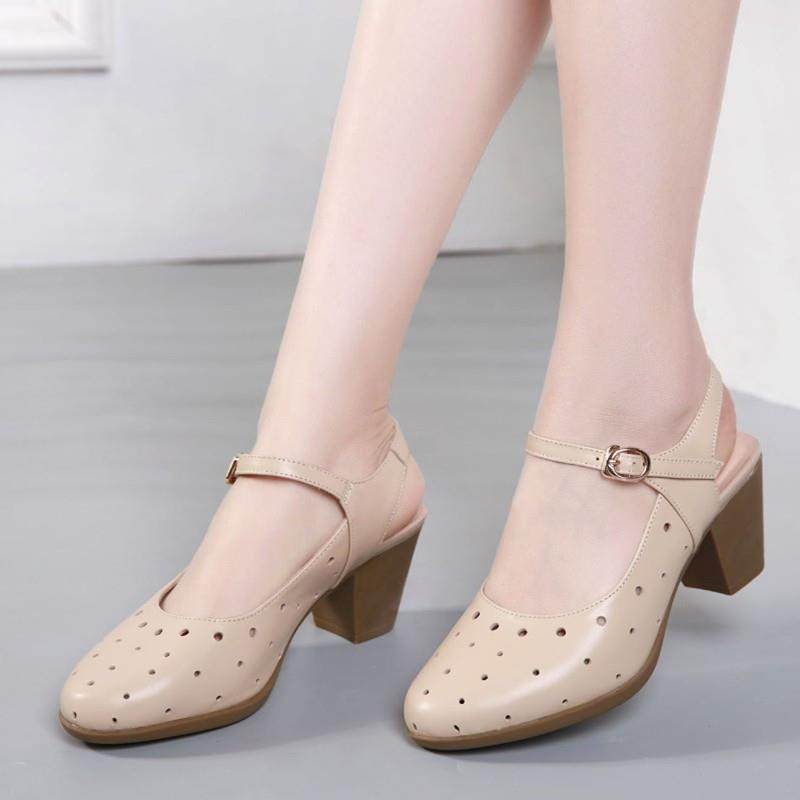 高档夏季新滑款妈妈凉搭鞋休闲软底真皮透气扣镂空中防跟耐磨手工,女鞋,时装凉鞋,淘宝优惠券,粉丝福利购,淘宝优惠卷