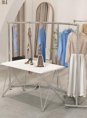 不锈钢架童装女装店展示架货架服装店挂衣杆架子落地架u型杆