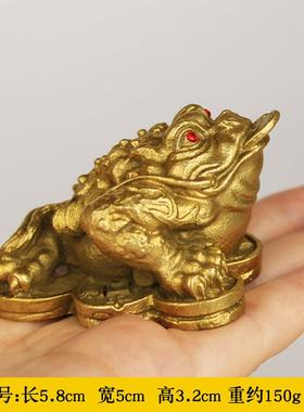 正品迷你铜蟾手蜍饰品聚宝盆三条腿和三腿金金蟾蜍铜金蝉家居装饰