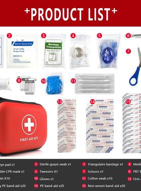91pcs Portable Emergency Medical First Aid Bag Kit For House