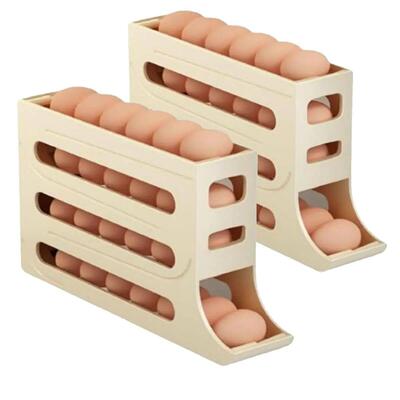 4 Tiers Fridge Egg Rack Large Capacity Egg Dispenser for Ref