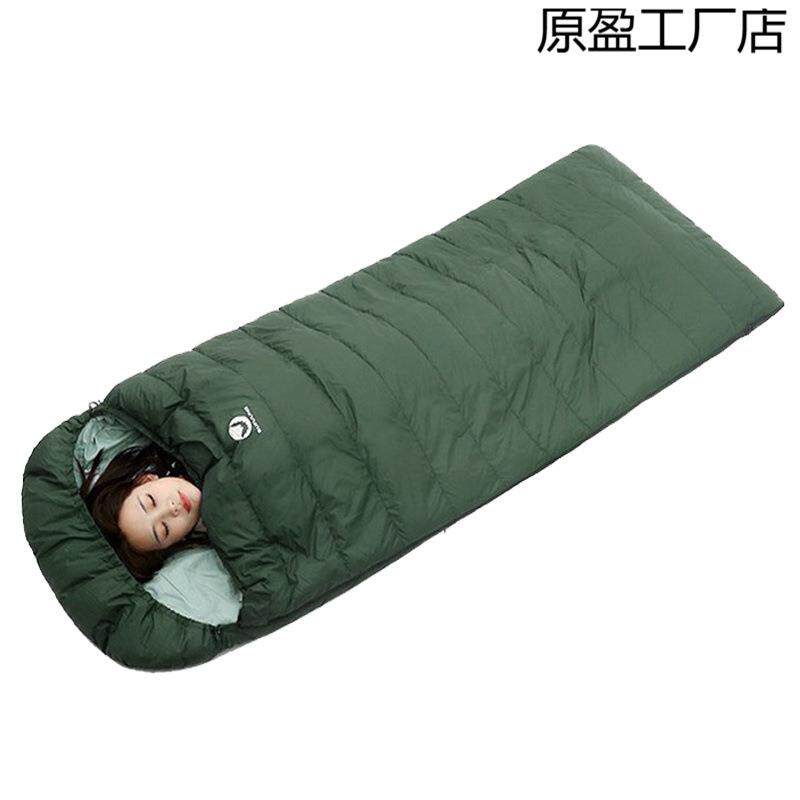 拆洗内胆羽绒睡袋秋冬季成人加宽户外露营防寒鹅绒鸭绒单人双人