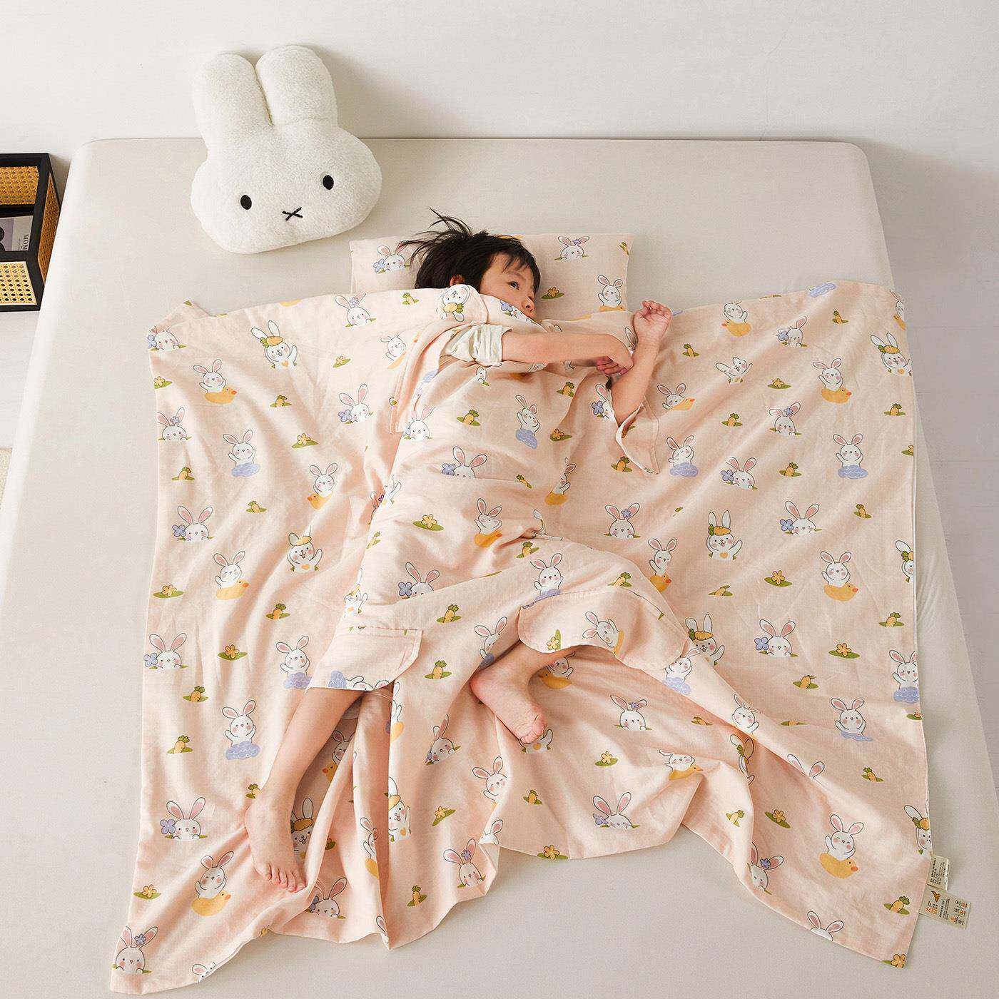 婴童A类全棉纯棉儿童防踢被 贴身透气薄被夏被睡袋