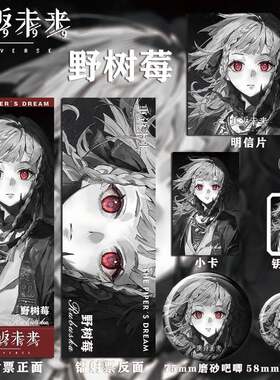 重返未来1999周边野树莓镭射票吧唧明信片小卡钥匙扣礼物套装