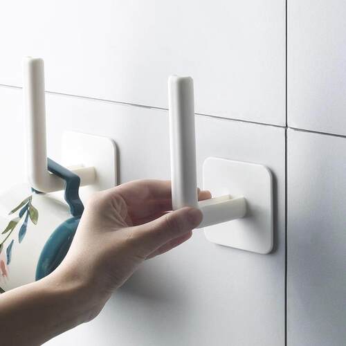 L-Shaped Clear Adhesive Hooks, Traceless Multi-Function No-D