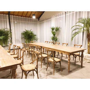 实木餐桌长方形小户型家用4人6人8人桌椅组合餐厅家具咖啡 I1美式