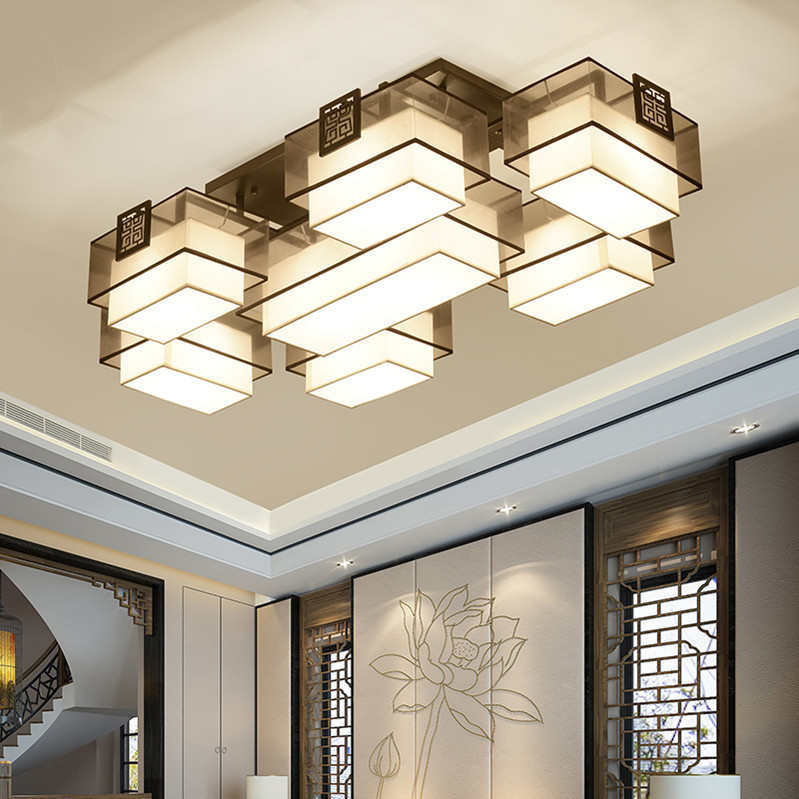 中式简约中式灯具灯卧室led仿古典餐厅吸顶灯国风新新客厅中灯饰