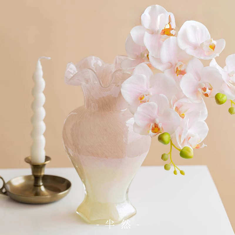 花瓶高级感客厅插花装饰摆件法式中古玻璃花器酒店民宿样板间摆设,家居饰品,花瓶,淘宝优惠券,粉丝福利购,淘宝优惠卷