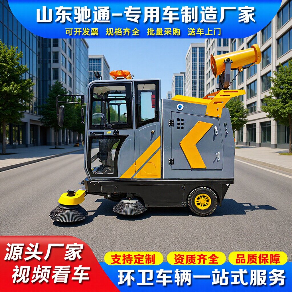 社区街道三轮五刷吸尘扫地车