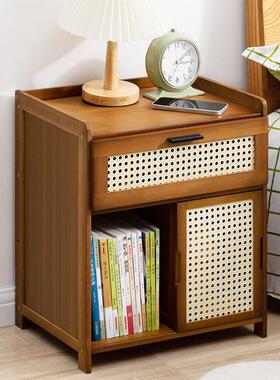 Simple and solid bamboo and wood cabinet for bedside table