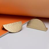 铜居手工锤纹轻奢实心黄铜半圆拉手北欧简约衣柜门整体橱柜抽屉鞋