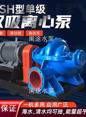 大流量双吸离心泵380v抽水泵工业高扬程大流量14Sh20A45KW250s65