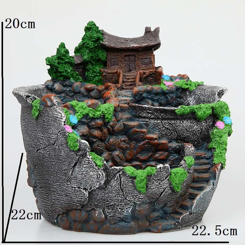 多肉花盆创意空中花园树脂花盆 大号多肉微景观拼盘花盆摆件批发