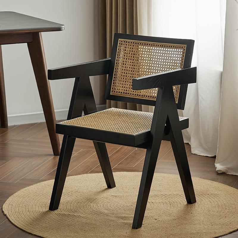 正品昌迪书加尔藤椅实木餐椅做旧奢原木椅北欧轻蜡木家用成人餐白