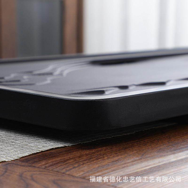 整块乌金石茶盘全自动一体茶具套装家用功夫电磁炉客厅大茶台天然