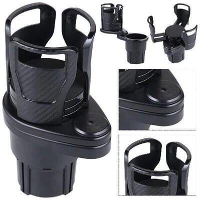 2 In 1 Cup Adapter Organizer Stand 360 Rotating Car Cup