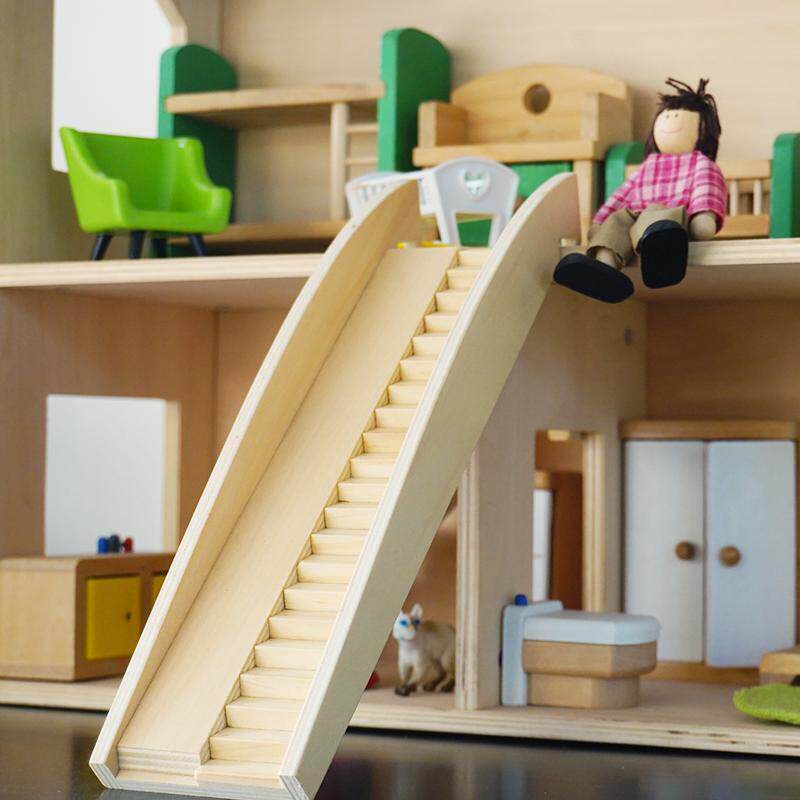 趣味滑梯梯子楼梯模型木质娃娃房娃娃屋配件过家家玩具