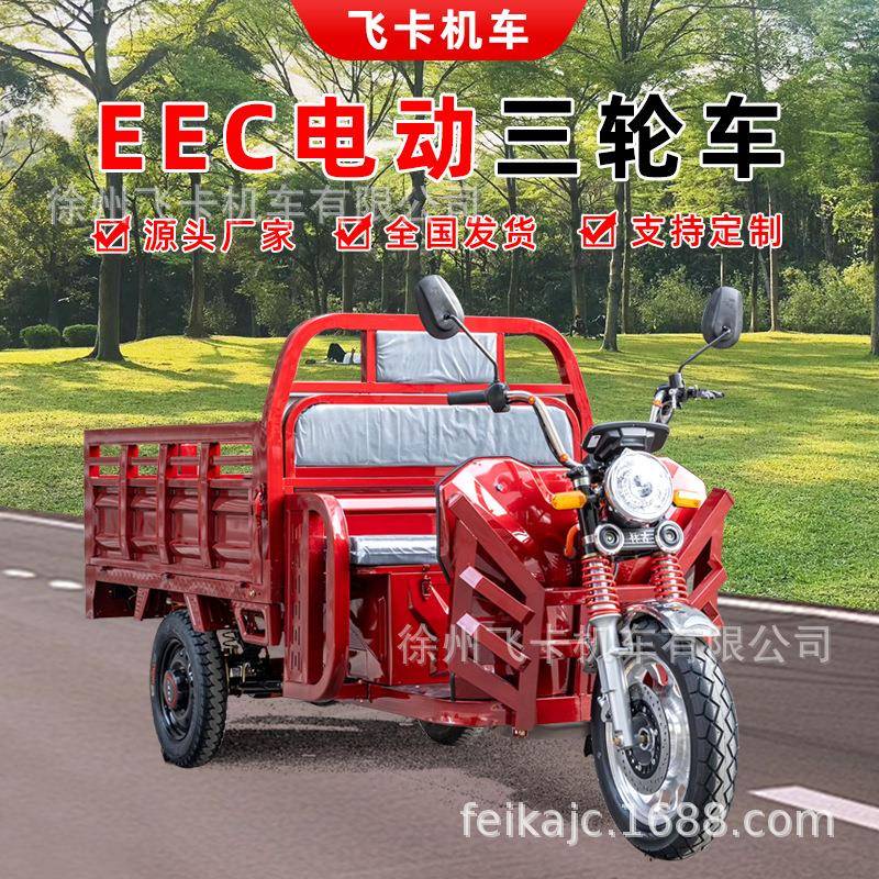 跨境出口电动三轮车拉货家用加厚钢板载重爬坡农场载货三蹦子欧洲