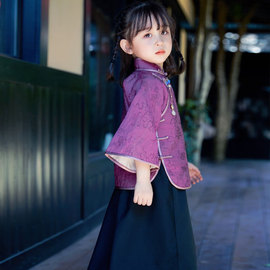 儿童旗袍秋款女春秋夏季中国风，民国风民国装女童夏汉服(夏汉服)古装