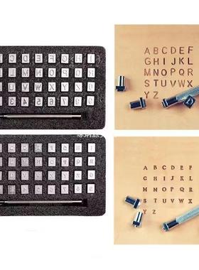 新起点植鞣皮艺数字印花冲子皮革英文字母冲36pcs印章手皮雕工具