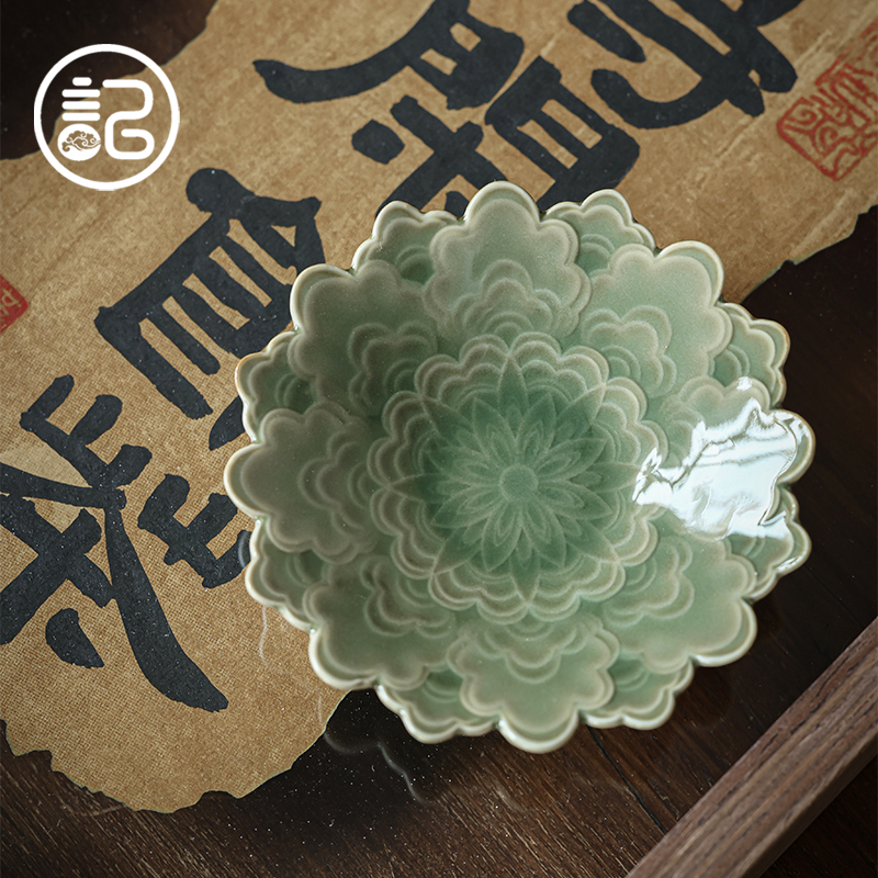 记今朝《越窑青瓷》杯垫茶杯托隔热垫功夫茶具配件国潮文创陶瓷