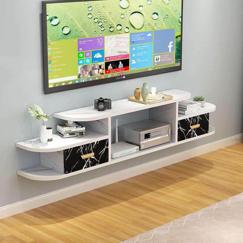 电视柜挂墙现代简约小户型悬挂吊柜壁挂式背景墙隔板机上盒置物架
