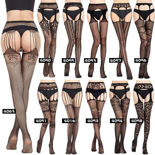 6 Pairs Fishnet Stockings For Women Plus Size Thigh-High