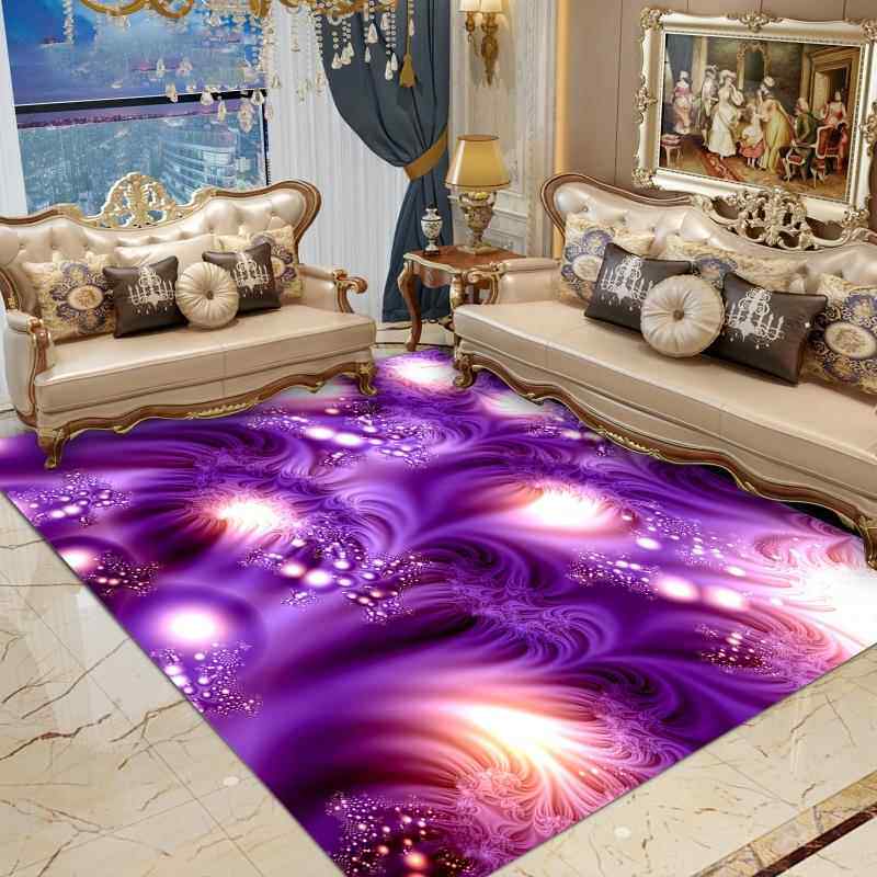 高档清新风景3D立体地毯厅卧室茶几垫全满铺可定水洗剪防客滑制裁