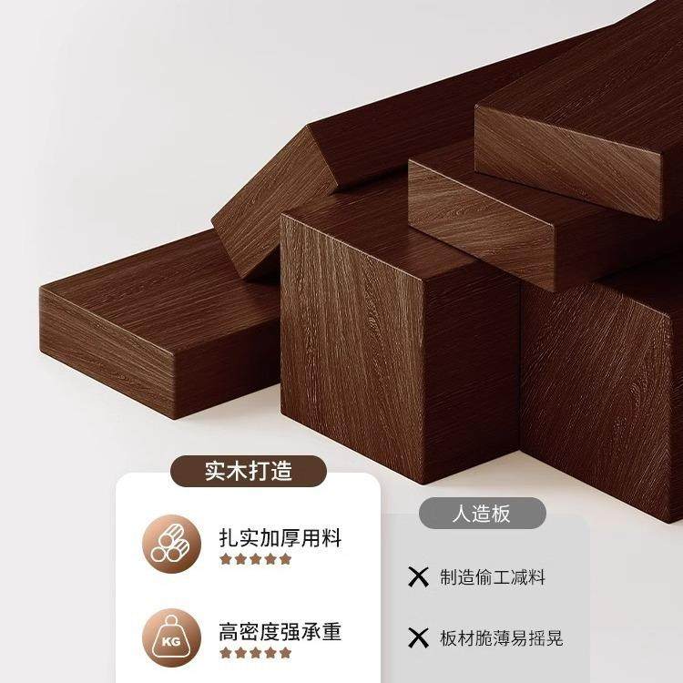 实木床头合书柜柜一体胡桃G776G77色格子柜自由组卧室夹物缝床边