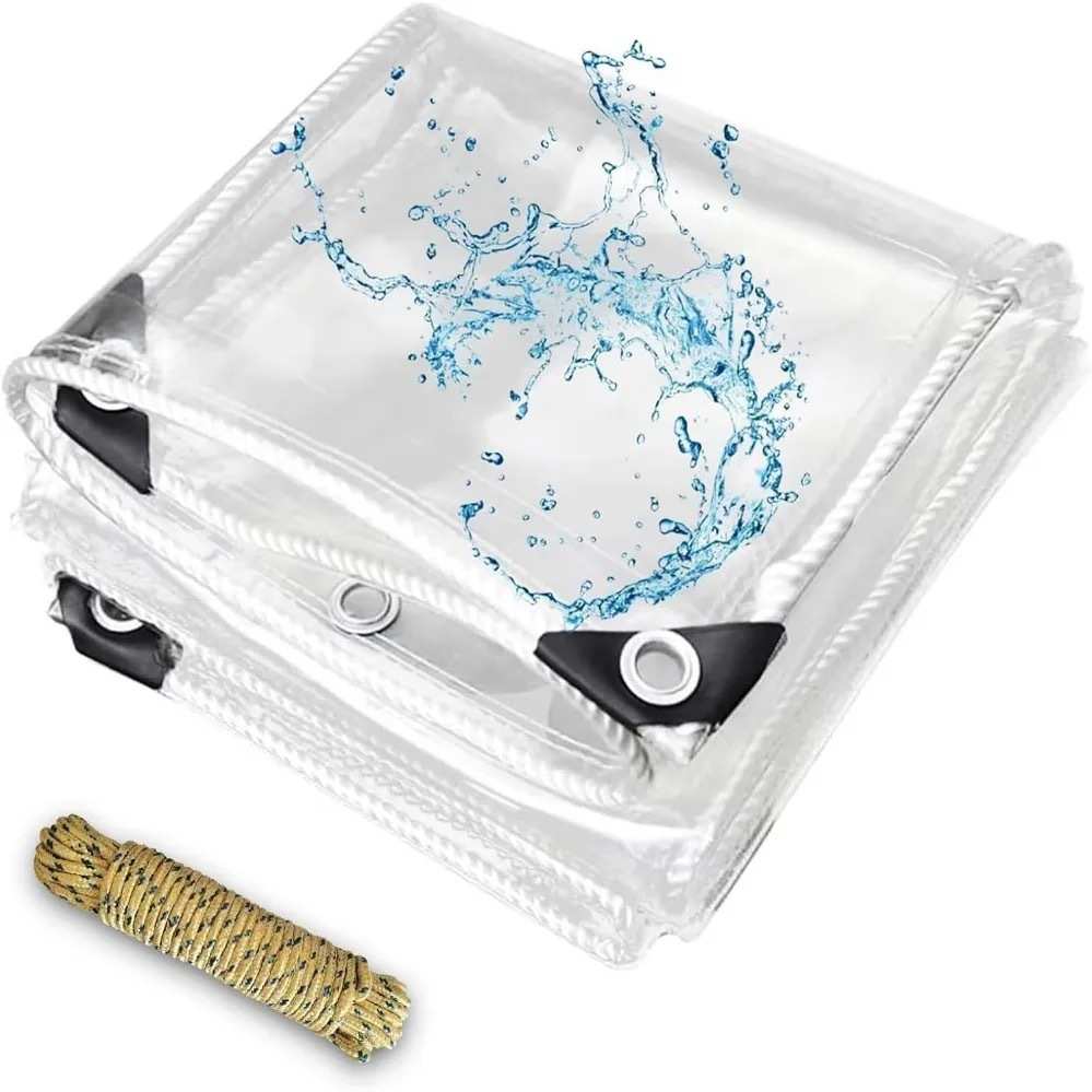 工厂现货透明盖布成品PVC篷布出口挡风门帘欧美凉亭