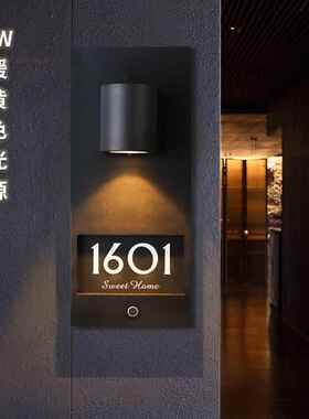 2026门新款牌人入体感应户发光门口装门口灯民饰宿tj#$*&lo包间门