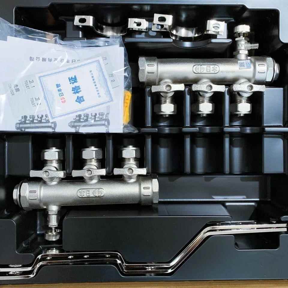 新款丰器地暖分水器铜1全寸主体20分支日口ERD分水家装地暖管集水