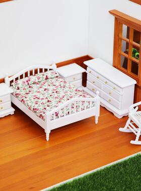 1：12迷你娃娃屋卧室套装6套dollhouse 12分娃娃用摆件ob11床镜子