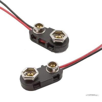 10 Pcs 9V Battery Connector Clip with Wires Harness Holder