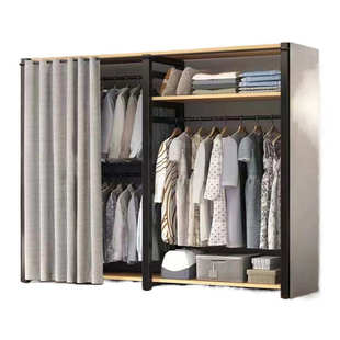 简装落地家用挂衣架衣柜卧室收纳衣帽间架子组装衣架组合衣帽架