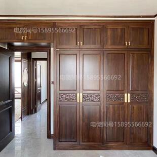 新中式全屋定制衣柜整体实木衣帽间橱柜榻榻米柜门餐边柜工厂店家