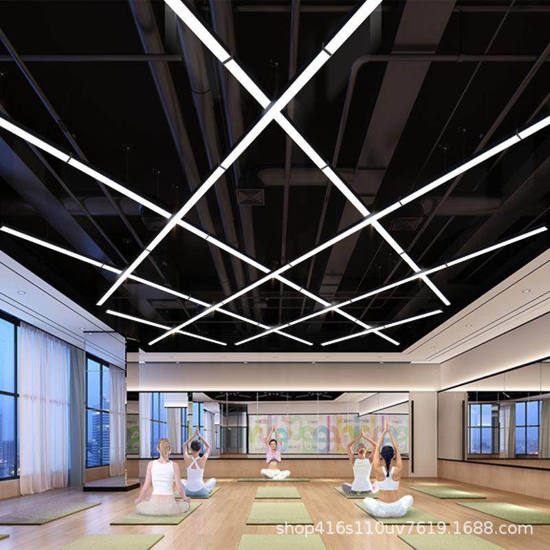 办公室吊灯无缝LED长条灯条形吊线灯简约健身房店铺商业照明灯具