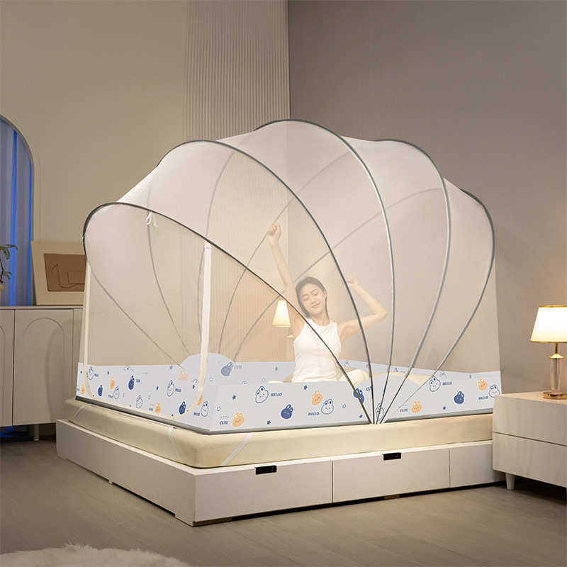 卧室安装纹儿童2024床蚊帐新款蒙古包家用摔宿舍防止掉账免折叠防,床上用品,蚊帐,淘宝优惠券,粉丝福利购,淘宝优惠卷