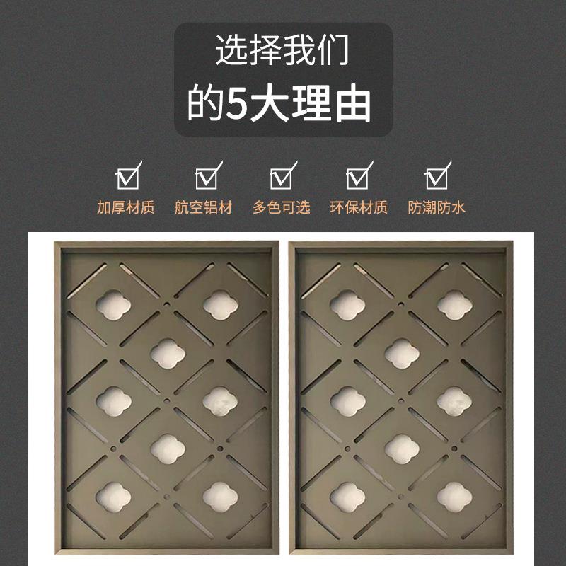中式铝合金隔断屏风铝合窗花栅式仿古木中纹窗格户金隔断HIF格栅