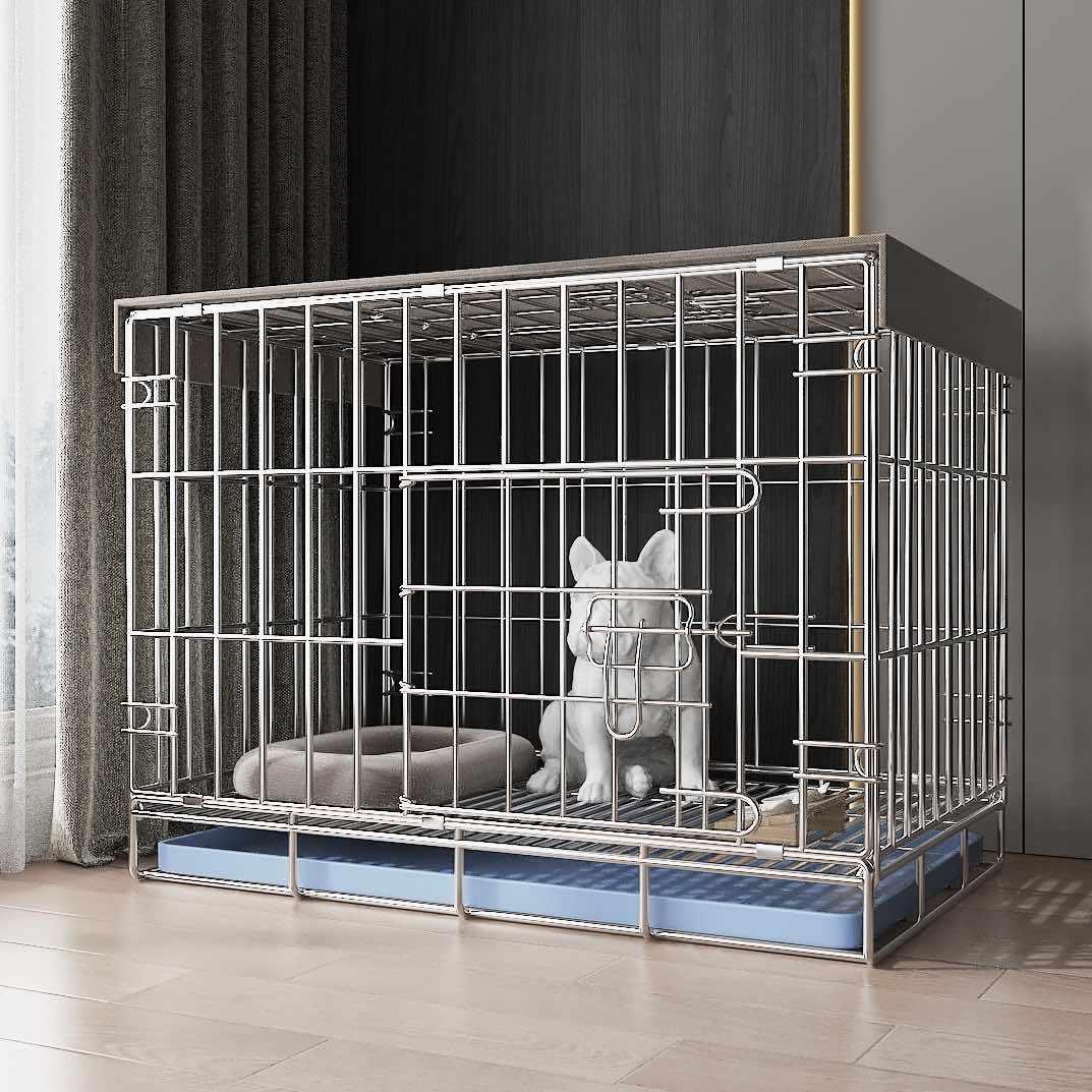 电镀狗笼加厚小尺寸的狗泰迪中等狗柯基柴犬与厕所分离猫笼兔笼