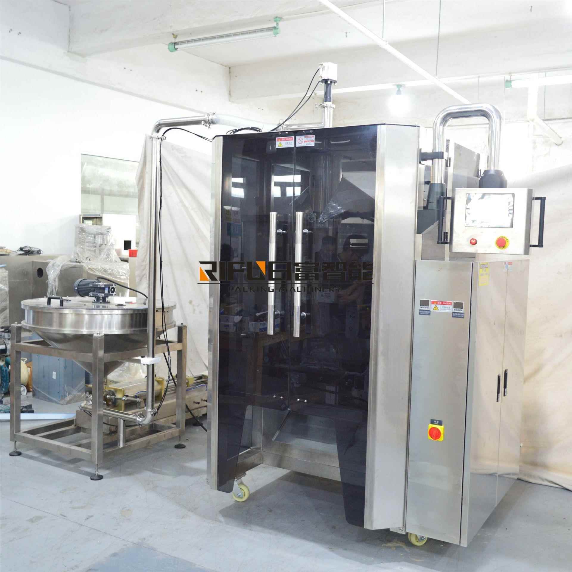 全动液体膏体自背封式RF-720B翻领包装机 袋装番茄酱酱包备装设料