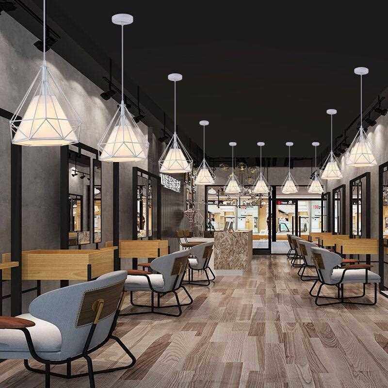 北欧鸟笼吊灯餐桌创意铁艺灯现代简约餐厅奶茶店装饰灯具砖石吊灯