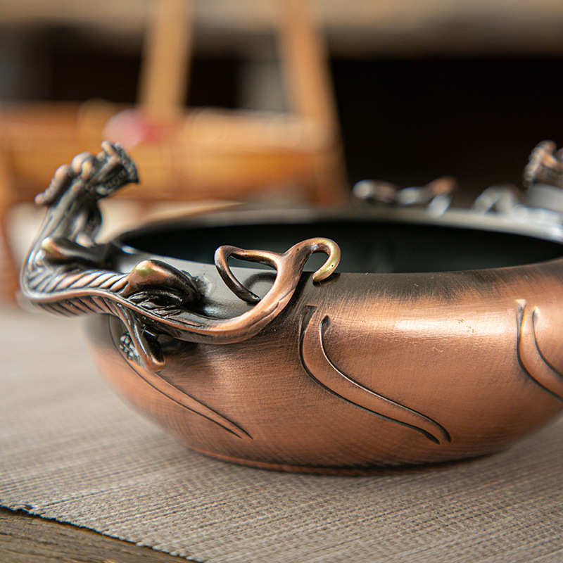 茶道烟灰缸客厅茶台茶具配件摆设茶桌家用办公室摆件零配创意个性