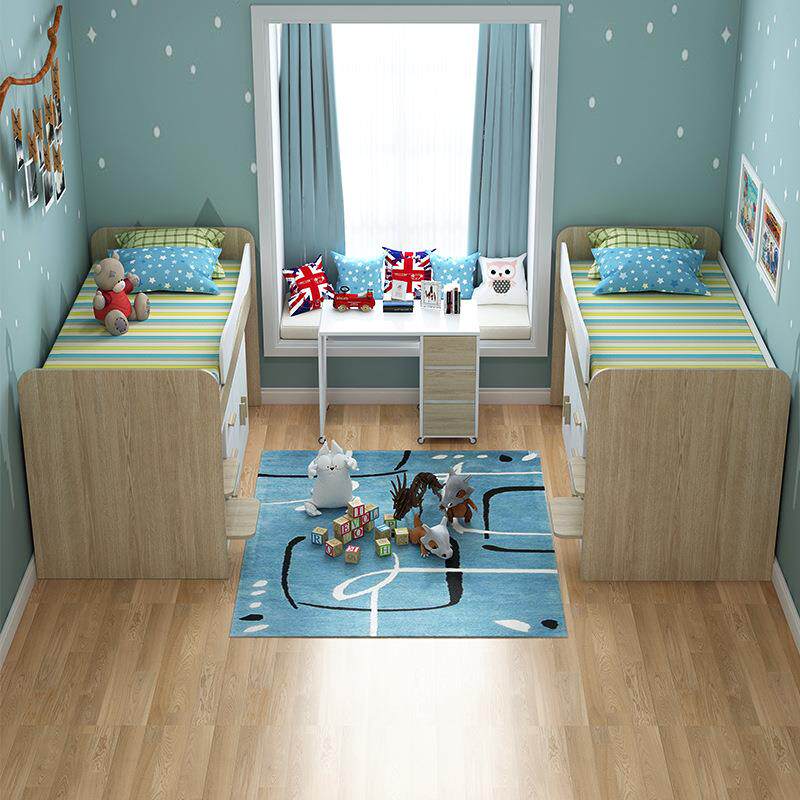 新款直销半高儿童床男孩小户型省空间多功能书桌床一体双胞胎组合