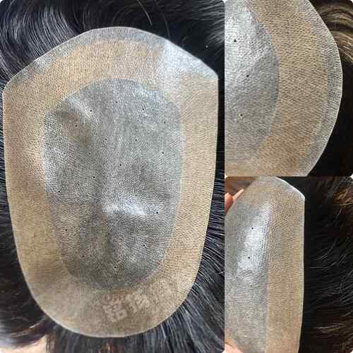 新款生头皮假发男士短发发真前隐形额加纱物耐用头整顶补发片超薄