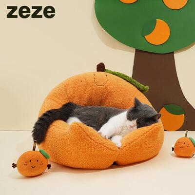 zeze橘子猫窝四季通用宠物床猫屋猫窝泰迪狗窝冬天保暖宠物用品